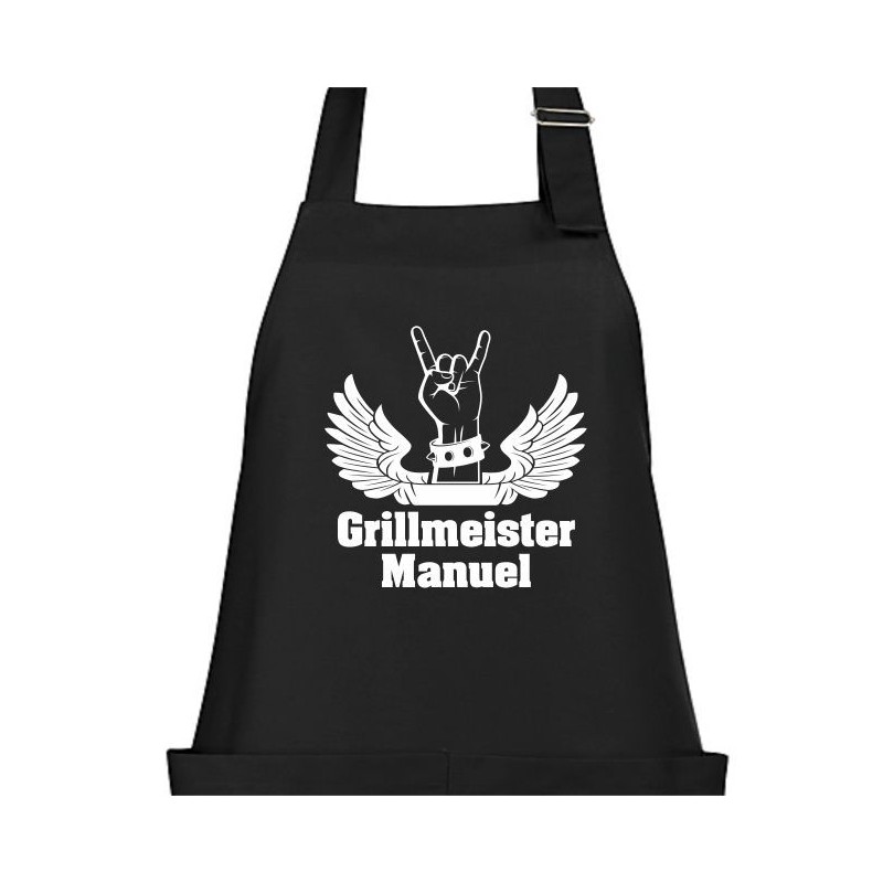 Textildruck Aufdruck Schürze Koch Grill Grillen Pizza Backen Kochen Fleisch Name Koch Bier Party Geschenk Freitzeit Gastro Event