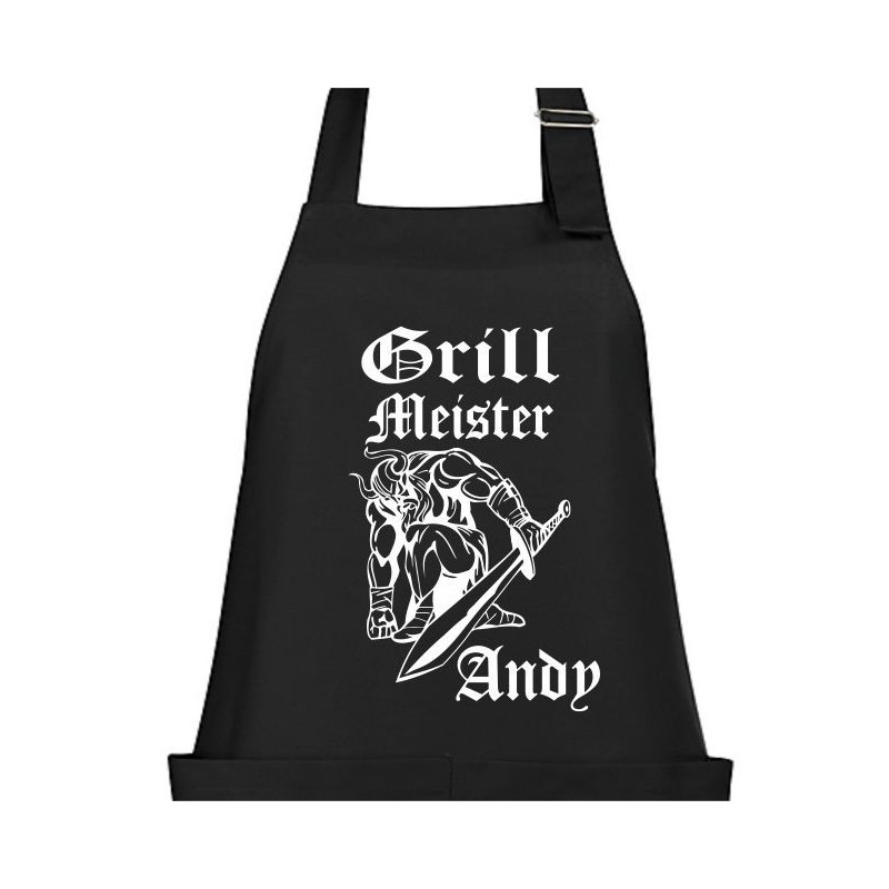 Textildruck Aufdruck Schürze Koch Grill Grillen Pizza Backen Kochen Fleisch Name Koch Bier Party Geschenk Freitzeit Gastro Event
