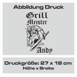 Textildruck Aufdruck Schürze Koch Grill Grillen Pizza Backen Kochen Fleisch Name Koch Bier Party Geschenk Freitzeit Gastro Event