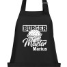 Textildruck Aufdruck Schürze Koch Grill Grillen Pizza Backen Kochen Fleisch Name Koch Bier Party Geschenk Freitzeit Gastro Event