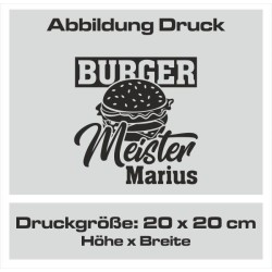 Textildruck Aufdruck Schürze Koch Grill Grillen Pizza Backen Kochen Fleisch Name Koch Bier Party Geschenk Freitzeit Gastro Event