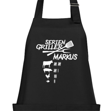 Textildruck Aufdruck Schürze Koch Grill Grillen Pizza Backen Kochen Fleisch Name Koch Bier Party Geschenk Freitzeit Gastro Event
