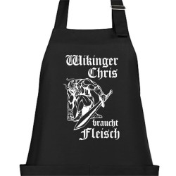 Textildruck Aufdruck Schürze Koch Grill Grillen Pizza Backen Kochen Fleisch Name Koch Bier Party Geschenk Freitzeit Gastro Event