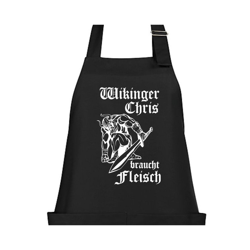 Textildruck Aufdruck Schürze Koch Grill Grillen Pizza Backen Kochen Fleisch Name Koch Bier Party Geschenk Freitzeit Gastro Event