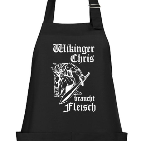 Textildruck Aufdruck Schürze Koch Grill Grillen Pizza Backen Kochen Fleisch Name Koch Bier Party Geschenk Freitzeit Gastro Event