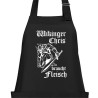 Textildruck Aufdruck Schürze Koch Grill Grillen Pizza Backen Kochen Fleisch Name Koch Bier Party Geschenk Freitzeit Gastro Event
