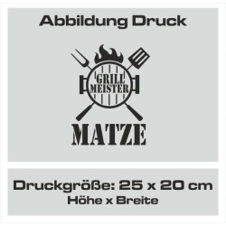 Textildruck Aufdruck Schürze Koch Grill Grillen Pizza Backen Kochen Fleisch Name Koch Bier Party Geschenk Freitzeit Gastro Event