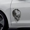 Aufkleber Auto Totenkopf Schädel Skull Bones Böse Cappy Gangster Zylinder Rosen Blumen Blüten Gentleman DJ Rock Punisher