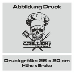 Textildruck Aufdruck Schürze Koch Grill Grillen Pizza Backen Kochen Fleisch Name Koch Bier Party Geschenk Freitzeit Gastro Event