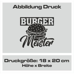 Textildruck Aufdruck Schürze Koch Grill Grillen Pizza Backen Kochen Fleisch Name Koch Bier Party Geschenk Freitzeit Gastro Event