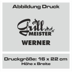 Textildruck Aufdruck Schürze Koch Grill Grillen Pizza Backen Kochen Fleisch Name Koch Bier Party Geschenk Freitzeit Gastro Event