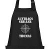Textildruck Aufdruck Schürze Koch Grill Grillen Pizza Backen Kochen Fleisch Name Koch Bier Party Geschenk Freitzeit Gastro Event