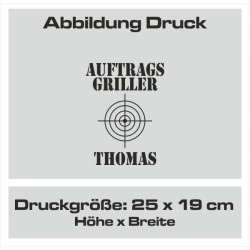 Textildruck Aufdruck Schürze Koch Grill Grillen Pizza Backen Kochen Fleisch Name Koch Bier Party Geschenk Freitzeit Gastro Event
