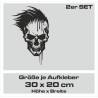 Aufkleber Auto Totenkopf Schädel Skull Bones Böse Cappy Gangster Zylinder Rosen Blumen Blüten Gentleman DJ Rock Punisher