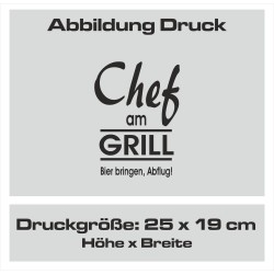 Textildruck Aufdruck Schürze Koch Grill Grillen Pizza Backen Kochen Fleisch Name Koch Bier Party Geschenk Freitzeit Gastro Event