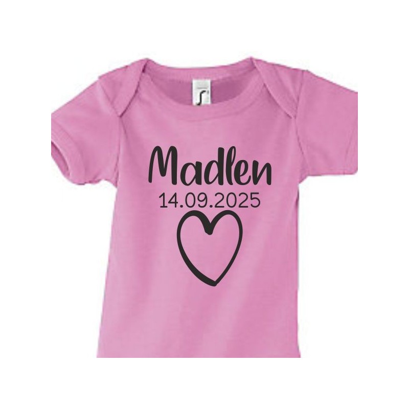 Babybody Strampler Geburt Baby  Familie Mama Papa Wunschname Name Motive Namen Body Geschenk Herz Motive Sprüche FUN Comic