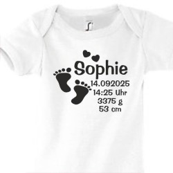 Babybody Strampler Geburt Baby  Familie Mama Papa Wunschname Name Motive Namen Body Geschenk Herz Motive Sprüche FUN Comic