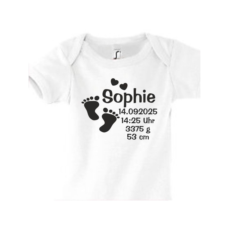 Babybody Strampler Geburt Baby  Familie Mama Papa Wunschname Name Motive Namen Body Geschenk Herz Motive Sprüche FUN Comic