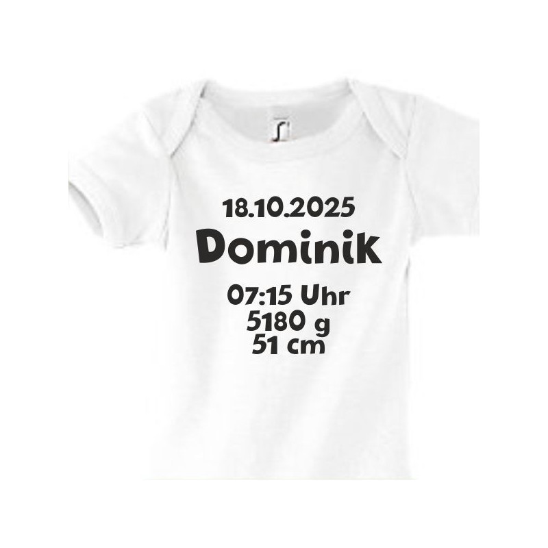 Babybody Strampler Geburt Baby  Familie Mama Papa Wunschname Name Motive Namen Body Geschenk Herz Motive Sprüche FUN Comic