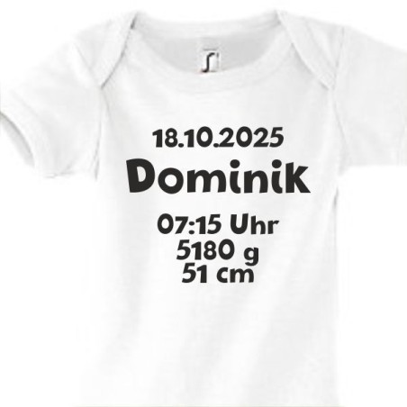 Babybody Strampler Geburt Baby  Familie Mama Papa Wunschname Name Motive Namen Body Geschenk Herz Motive Sprüche FUN Comic