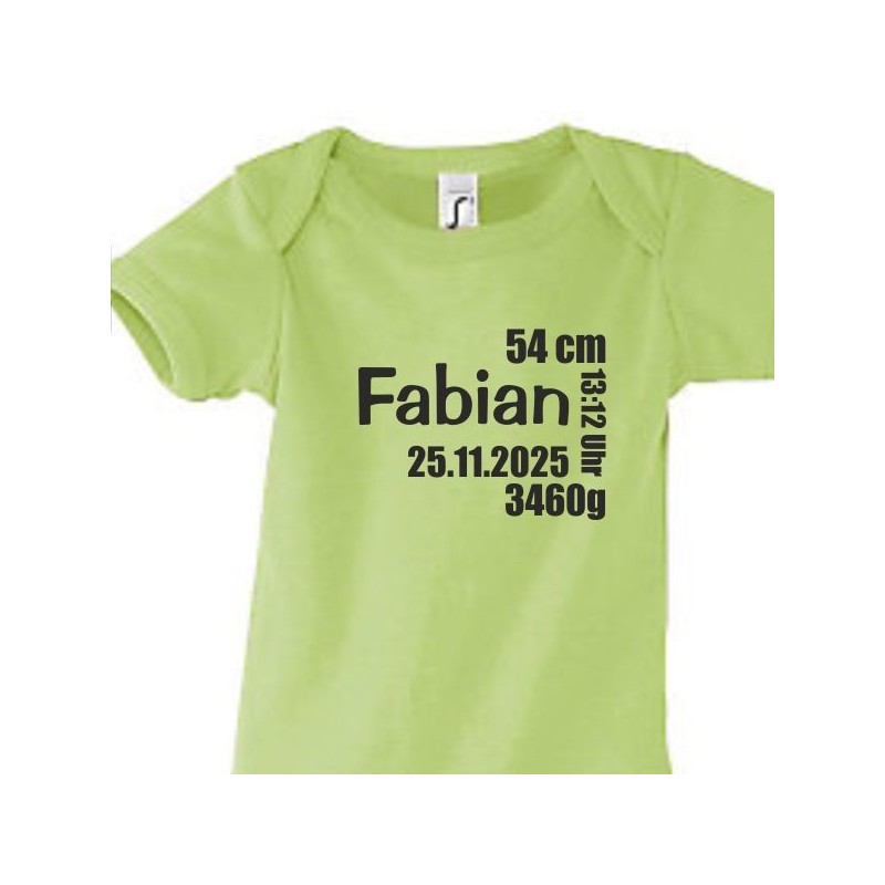 Babybody Strampler Geburt Baby  Familie Mama Papa Wunschname Name Motive Namen Body Geschenk Herz Motive Sprüche FUN Comic