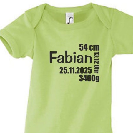 Babybody Strampler Geburt Baby  Familie Mama Papa Wunschname Name Motive Namen Body Geschenk Herz Motive Sprüche FUN Comic