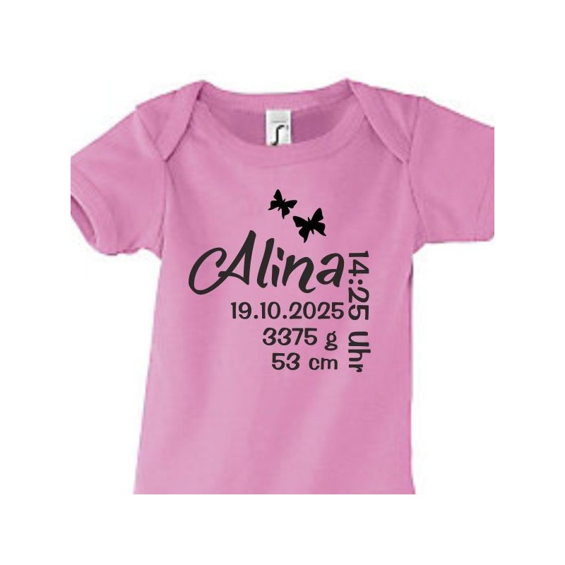 Babybody Strampler Geburt Baby  Familie Mama Papa Wunschname Name Motive Namen Body Geschenk Herz Motive Sprüche FUN Comic