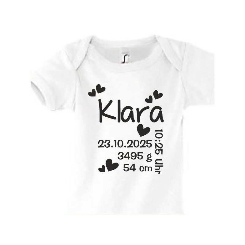 Babybody Strampler Geburt Baby  Familie Mama Papa Wunschname Name Motive Namen Body Geschenk Herz Motive Sprüche FUN Comic