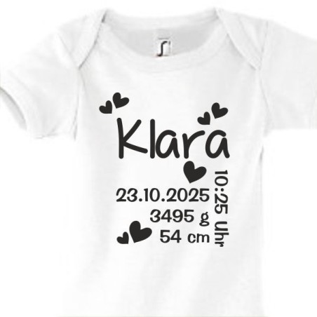 Babybody Strampler Geburt Baby  Familie Mama Papa Wunschname Name Motive Namen Body Geschenk Herz Motive Sprüche FUN Comic