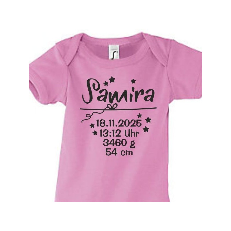 Babybody Strampler Geburt Baby  Familie Mama Papa Wunschname Name Motive Namen Body Geschenk Herz Motive Sprüche FUN Comic