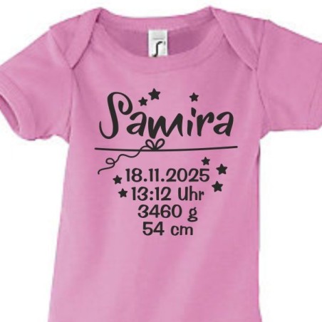 Babybody Strampler Geburt Baby  Familie Mama Papa Wunschname Name Motive Namen Body Geschenk Herz Motive Sprüche FUN Comic