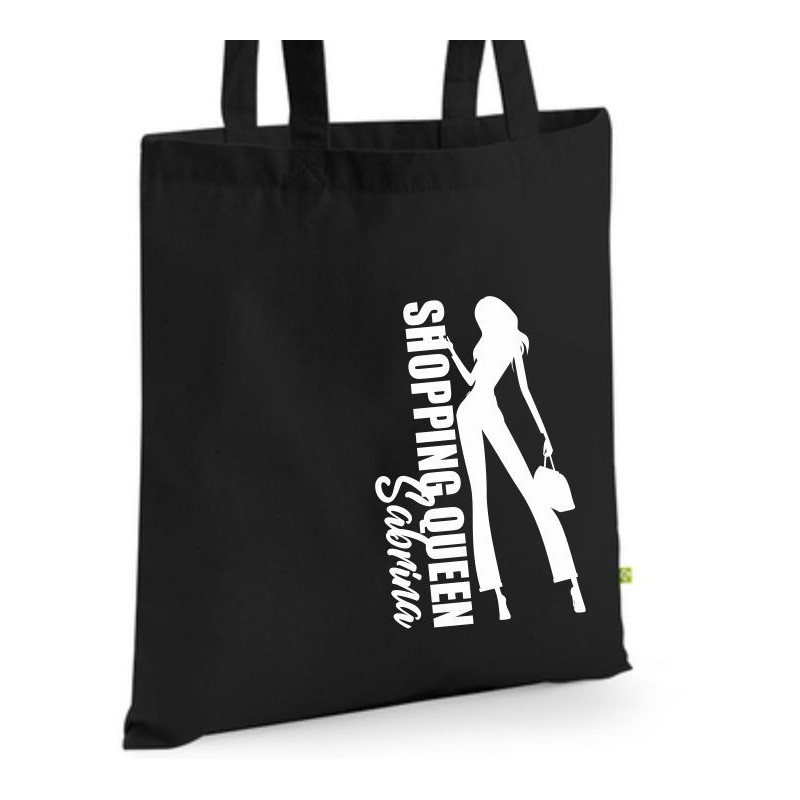 Bio Baumwolltasche Stoffbeutel Jute Tasche Einkaufen Shoppen Shopping Geschenk Wunschnamen Sprüche Namen bedruckt Textildruck