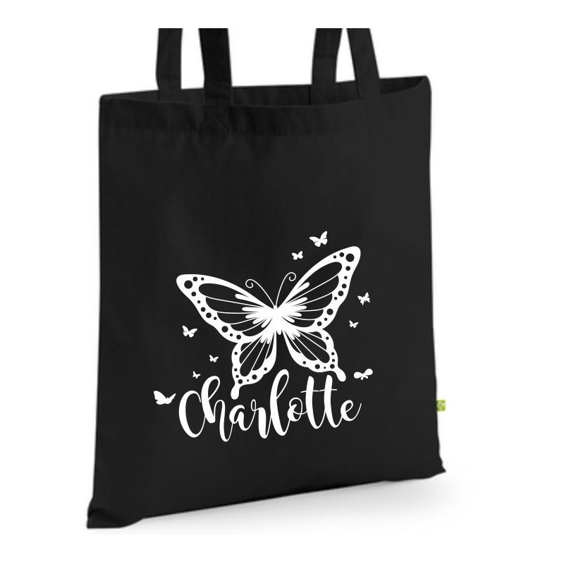 Bio Baumwolltasche Stoffbeutel Jute Tasche Einkaufen Shoppen Shopping Geschenk Wunschnamen Sprüche Namen bedruckt Textildruck