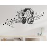 Wandaufkleber Musik DJ Kopfhörer Sound Noten Schlüssel Music Aufkleber Wand Wandtattoo 05