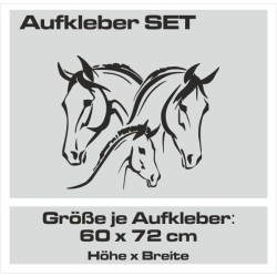 Aufkleber SET Pferdeanhänger KFZ Anhänger Pferd Pferde Stute Hengst Fohlen Landschaft Rosen Dekor Reitsport Pferdehof Reiten