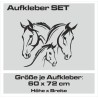 Aufkleber SET Pferdeanhänger KFZ Anhänger Pferd Pferde Stute Hengst Fohlen Landschaft Rosen Dekor Reitsport Pferdehof Reiten
