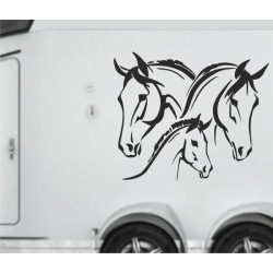 Aufkleber SET Pferdeanhänger KFZ Anhänger Pferd Pferde Stute Hengst Fohlen Landschaft Rosen Dekor Reitsport Pferdehof Reiten