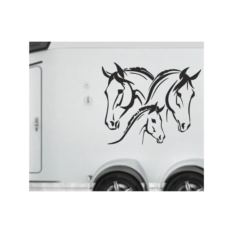 Aufkleber SET Pferdeanhänger KFZ Anhänger Pferd Pferde Stute Hengst Fohlen Landschaft Rosen Dekor Reitsport Pferdehof Reiten