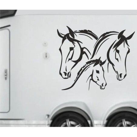 Aufkleber SET Pferdeanhänger KFZ Anhänger Pferd Pferde Stute Hengst Fohlen Landschaft Rosen Dekor Reitsport Pferdehof Reiten