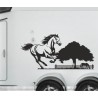 Aufkleber SET Pferdeanhänger KFZ Anhänger Pferd Pferde Stute Hengst Fohlen Landschaft Rosen Dekor Reitsport Pferdehof Reiten