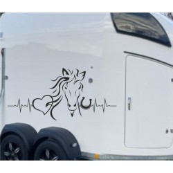 Aufkleber SET Pferdeanhänger KFZ Anhänger Pferd Pferde Stute Hengst Fohlen Landschaft Rosen Dekor Reitsport Pferdehof Reiten