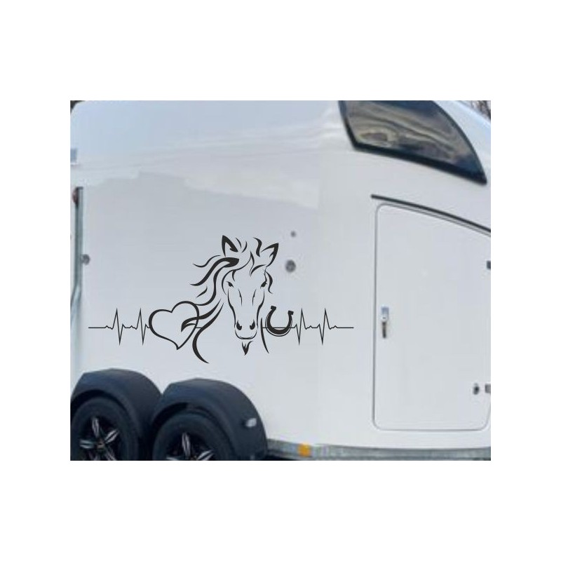 Aufkleber SET Pferdeanhänger KFZ Anhänger Pferd Pferde Stute Hengst Fohlen Landschaft Rosen Dekor Reitsport Pferdehof Reiten