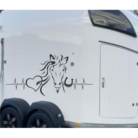 Aufkleber SET Pferdeanhänger KFZ Anhänger Pferd Pferde Stute Hengst Fohlen Landschaft Rosen Dekor Reitsport Pferdehof Reiten