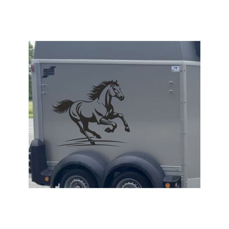 Aufkleber SET Pferdeanhänger KFZ Anhänger Pferd Pferde Stute Hengst Fohlen Landschaft Rosen Dekor Reitsport Pferdehof Reiten