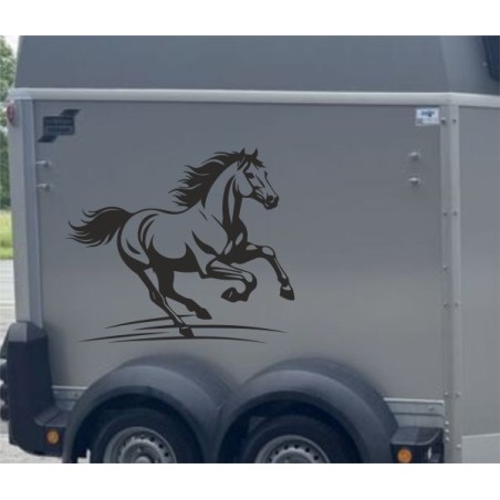 Aufkleber SET Pferdeanhänger KFZ Anhänger Pferd Pferde Stute Hengst Fohlen Landschaft Rosen Dekor Reitsport Pferdehof Reiten