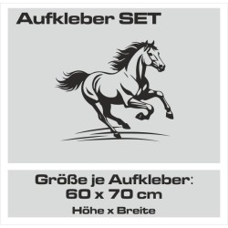 Aufkleber SET Pferdeanhänger KFZ Anhänger Pferd Pferde Stute Hengst Fohlen Landschaft Rosen Dekor Reitsport Pferdehof Reiten