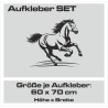 Aufkleber SET Pferdeanhänger KFZ Anhänger Pferd Pferde Stute Hengst Fohlen Landschaft Rosen Dekor Reitsport Pferdehof Reiten