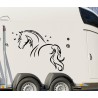 Aufkleber SET Pferdeanhänger KFZ Anhänger Pferd Pferde Stute Hengst Fohlen Landschaft Rosen Dekor Reitsport Pferdehof Reiten
