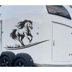 Aufkleber SET Pferdeanhänger KFZ Anhänger Pferd Pferde Stute Hengst Fohlen Landschaft Rosen Dekor Reitsport Pferdehof Reiten