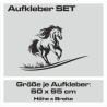 Aufkleber SET Pferdeanhänger KFZ Anhänger Pferd Pferde Stute Hengst Fohlen Landschaft Rosen Dekor Reitsport Pferdehof Reiten